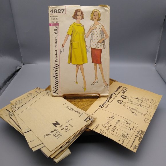 Vintage Sewing PATTERN Simplicity 4827, Women Maternity Dress Top and Skirt - Picture 3 of 3